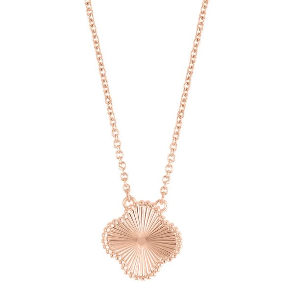 ADORNIA 14k Rose Gold Plated Beveled Flower Necklace