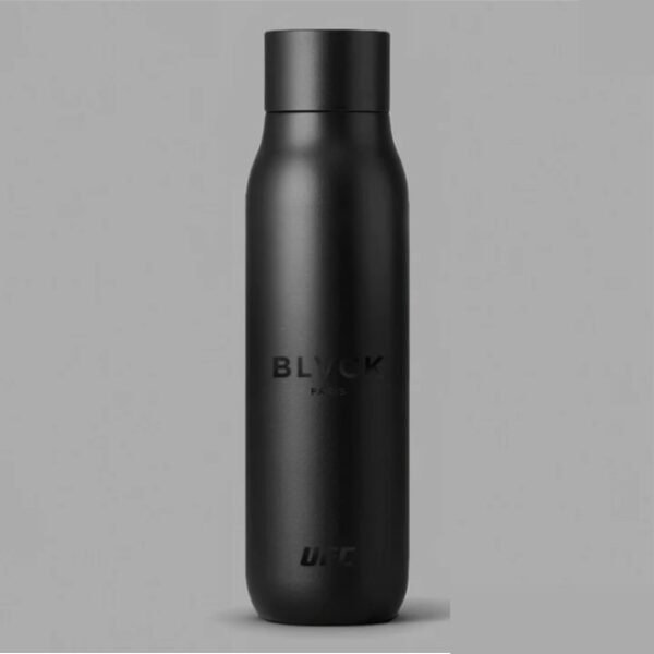 BLVCK x UFC Water Bottle, 500ml Insulated Stainless Steel, Matte Black