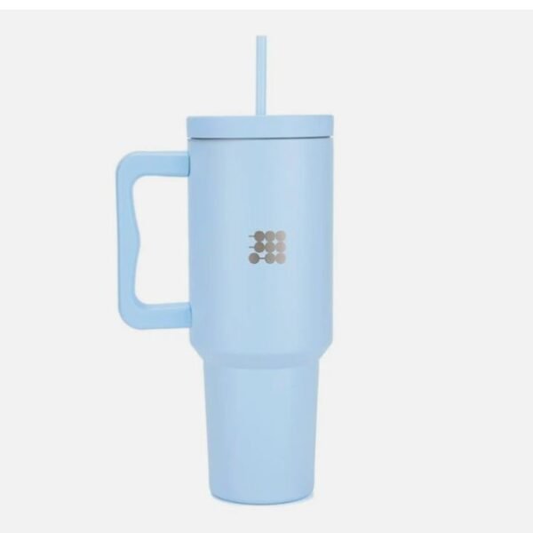 CUBITT Spill-Free Tumbler, 40 oz Insulated Stainless Steel Tumbler with Handle and Straw Lid, Light Blue