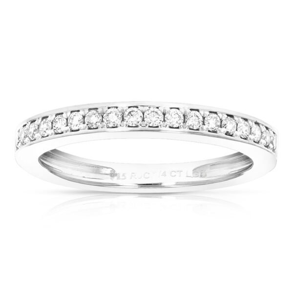VIR JEWELS 1/4 Cttw Lab Grown Diamond Wedding Band in Sterling Silver for Women